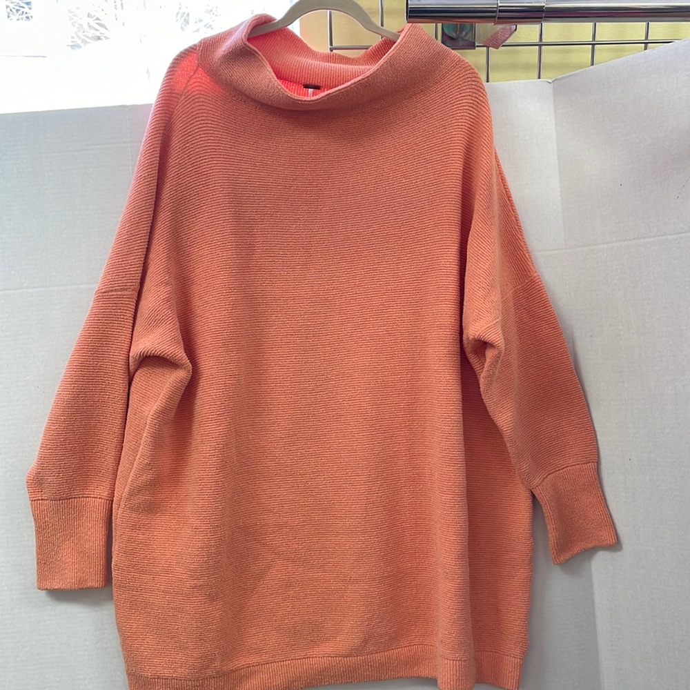 Free People Coral Cowl Neck Sweater